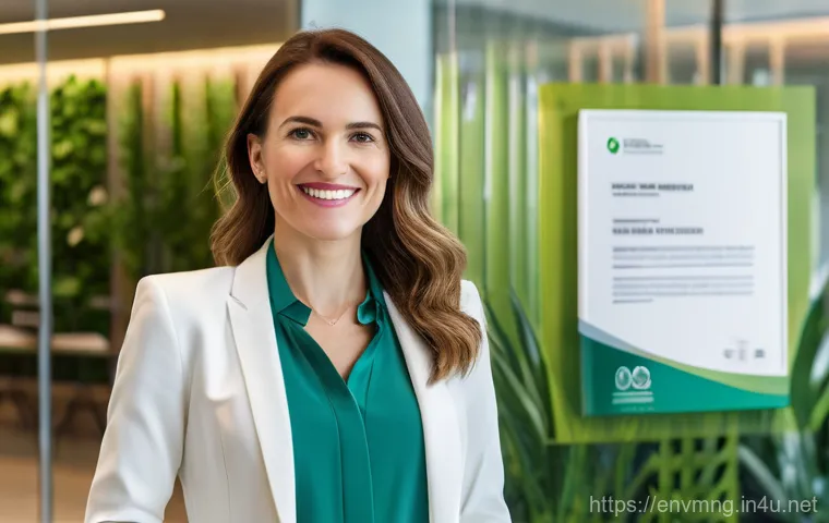 환경경영 실무 교육 - **Prompt:** A diverse group of four business professionals, two men and two women in their 30s-40s, ... 환경경영 실무 교육 - **Prompt:** A diverse group of four business professionals, two men and two women in their 30s-40s, ...